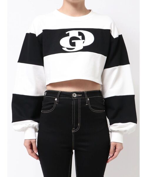 GYDA（ジェイダ）の「GD fake leather patch shortトップス（Tシャツ/カットソー・レディース・オフホワイト/ピンク/ミント・FREE）」の12枚目の写真