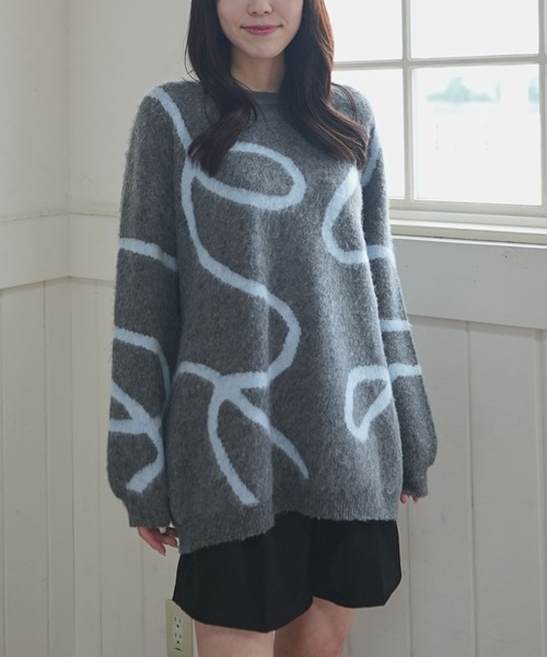 archives（アルシーヴ）の「ニュアンスＪＱミドルニットプルオーバー（ニット/セーター・レディース・アイボリー/グレー/チャコールグレー・MEDIUM）」の2枚目の写真