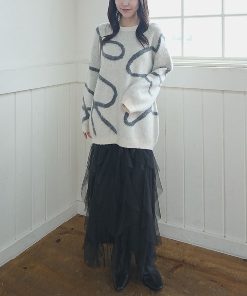 archives（アルシーヴ）の「ニュアンスＪＱミドルニットプルオーバー（ニット/セーター・レディース・アイボリー/グレー/チャコールグレー・MEDIUM）」の10枚目の写真