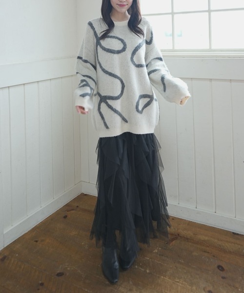 archives（アルシーヴ）の「ニュアンスＪＱミドルニットプルオーバー（ニット/セーター・レディース・アイボリー/グレー/チャコールグレー・MEDIUM）」の11枚目の写真