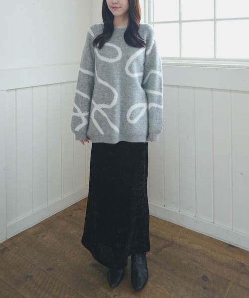 archives（アルシーヴ）の「ニュアンスＪＱミドルニットプルオーバー（ニット/セーター・レディース・アイボリー/グレー/チャコールグレー・MEDIUM）」の19枚目の写真