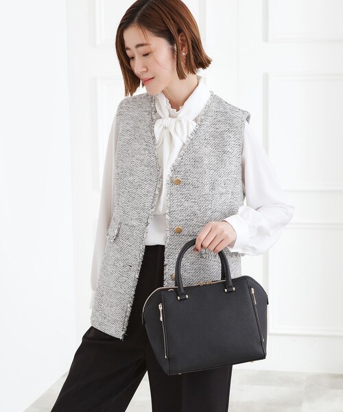 grove（グローブ）の「【人間工学】タテZipバーハンドル2WAYトート（トートバッグ・レディース・ブラック/サックスブルー/ライトグレー・00）」の8枚目の写真