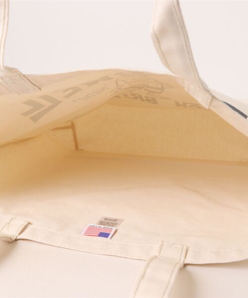 BIRDWELL(バードウェル)の「【BIRDWELL/バードウェル】License Plate Canvas Tote - Bone MADE IN USA キャンバストートバッグ A4収納可 ブランドロゴプリント(トートバッグ・メンズ・アイボリー・FREE)」の5枚目の写真
