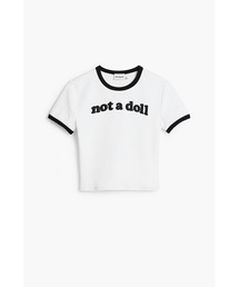 Desigual（デシグアル）の「NOT A DOLLメッセージリンガーTシャツ（Tシャツ/カットソー・レディース）」
