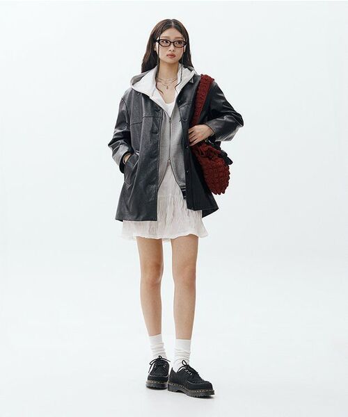 NYXX（エヌワイエックスエックス）の「EMBLEM PRINTING HOOD ZIP-UP GRAY（パーカー・レディース・その他・FREE）」の6枚目の写真