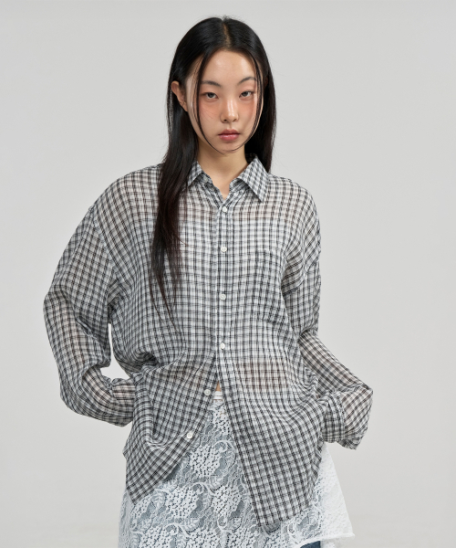JUAN HOMME(ジュアンオム)の「ルーズドチェックシャツ(ホワイト)(シャツ/ブラウス・レディース・その他・MEDIUM/LARGE)」の2枚目の写真