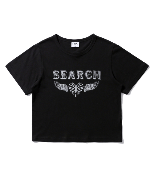SEARCH410(サーチ410)の「エンジェルロゴクロップTシャツブラック(Tシャツ/カットソー・レディース・その他・FREE)」の1枚目の写真