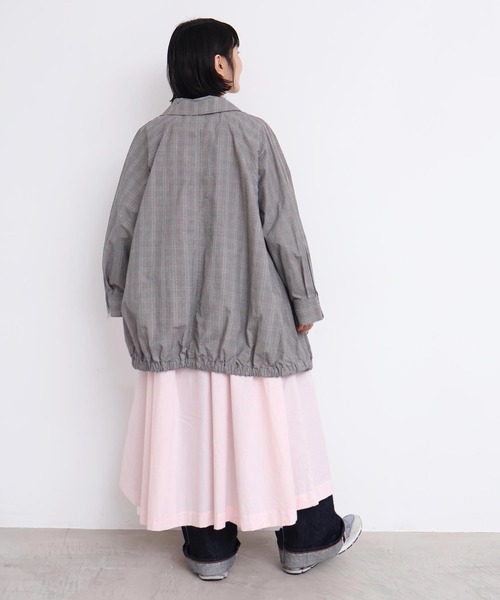 l'atelier du savon（アトリエドサボン）の「ブルゾンみたいなきもちのステンコート（ステンカラーコート・レディース・ベージュ/チェック・FREE）」の21枚目の写真