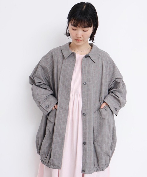 l'atelier du savon（アトリエドサボン）の「ブルゾンみたいなきもちのステンコート（ステンカラーコート・レディース・ベージュ/チェック・FREE）」の10枚目の写真