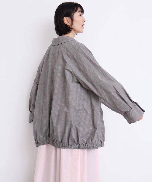 l'atelier du savon（アトリエドサボン）の「ブルゾンみたいなきもちのステンコート（ステンカラーコート・レディース・ベージュ/チェック・FREE）」の12枚目の写真