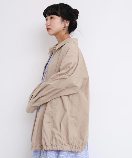 l'atelier du savon（アトリエドサボン）の「ブルゾンみたいなきもちのステンコート（ステンカラーコート・レディース・ベージュ/チェック・FREE）」の4枚目の写真