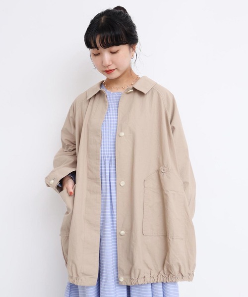 l'atelier du savon（アトリエドサボン）の「ブルゾンみたいなきもちのステンコート（ステンカラーコート・レディース・ベージュ/チェック・FREE）」の8枚目の写真