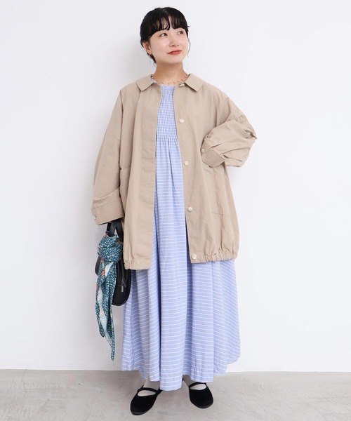 l'atelier du savon（アトリエドサボン）の「ブルゾンみたいなきもちのステンコート（ステンカラーコート・レディース・ベージュ/チェック・FREE）」の18枚目の写真