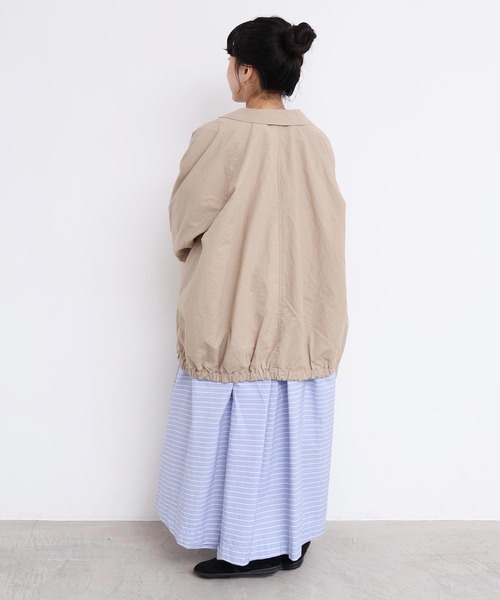 l'atelier du savon（アトリエドサボン）の「ブルゾンみたいなきもちのステンコート（ステンカラーコート・レディース・ベージュ/チェック・FREE）」の15枚目の写真