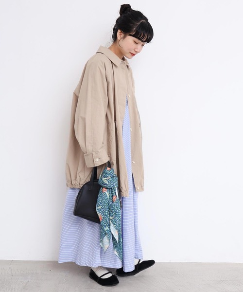 l'atelier du savon（アトリエドサボン）の「ブルゾンみたいなきもちのステンコート（ステンカラーコート・レディース・ベージュ/チェック・FREE）」の16枚目の写真