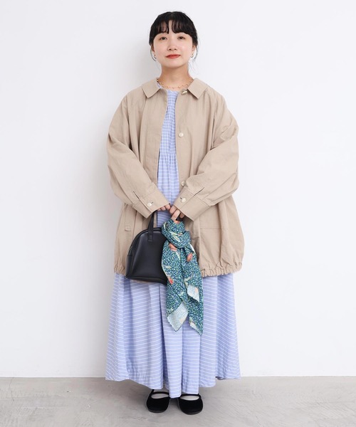 l'atelier du savon（アトリエドサボン）の「ブルゾンみたいなきもちのステンコート（ステンカラーコート・レディース・ベージュ/チェック・FREE）」の14枚目の写真