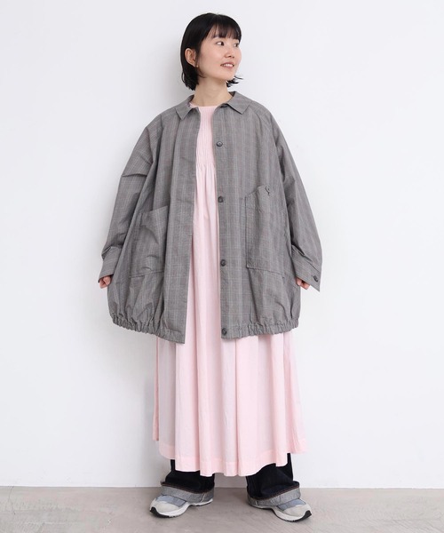 l'atelier du savon（アトリエドサボン）の「ブルゾンみたいなきもちのステンコート（ステンカラーコート・レディース・ベージュ/チェック・FREE）」の20枚目の写真