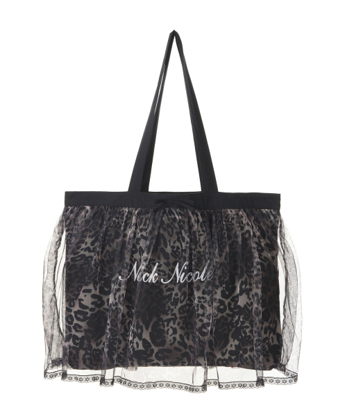NICK&NICOLE(ニックアンドニコール)の「LEOPARD TULE LAYER TOTE BAG_BLACK(ショルダーバッグ・レディース・その他・FREE)」の1枚目の写真