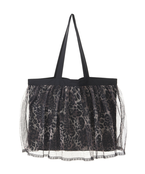 NICK&NICOLE(ニックアンドニコール)の「LEOPARD TULE LAYER TOTE BAG_BLACK(ショルダーバッグ・レディース・その他・FREE)」の2枚目の写真