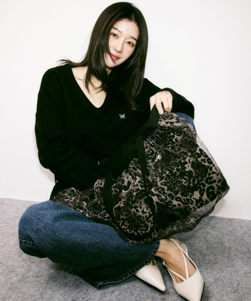 NICK&NICOLE(ニックアンドニコール)の「LEOPARD TULE LAYER TOTE BAG_BLACK(ショルダーバッグ・レディース・その他・FREE)」の4枚目の写真