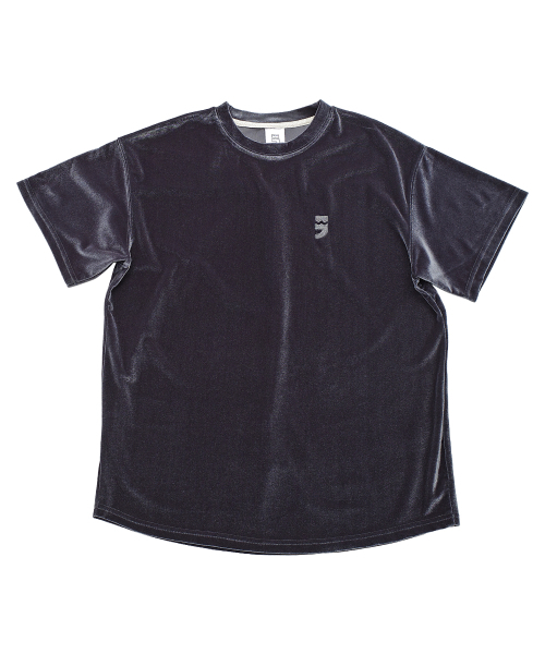 A NOTHING(アナッシング)の「DROP-SHOULDER VELVET 1/2 TEE (Charcoal)(Tシャツ/カットソー・メンズ・その他・LARGE/MEDIUM/SMALL)」の1枚目の写真