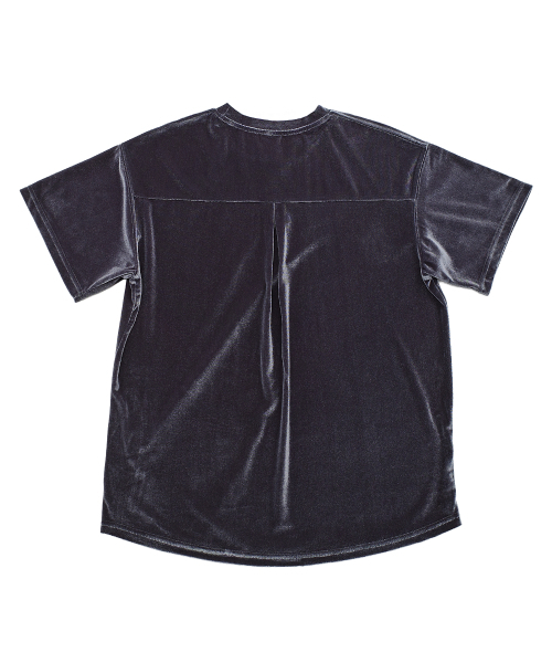 A NOTHING(アナッシング)の「DROP-SHOULDER VELVET 1/2 TEE (Charcoal)(Tシャツ/カットソー・メンズ・その他・LARGE/MEDIUM/SMALL)」の2枚目の写真