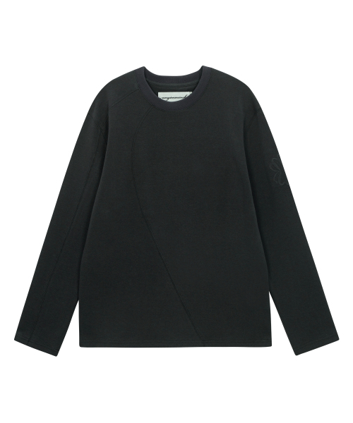 UNGIMMICK(アンジミック)の「DIAGONAL SEAM LONG SLEEVE T-SHIRT (DEEP GRAY)(Tシャツ/カットソー・メンズ・その他・MEDIUM/LARGE)」の1枚目の写真