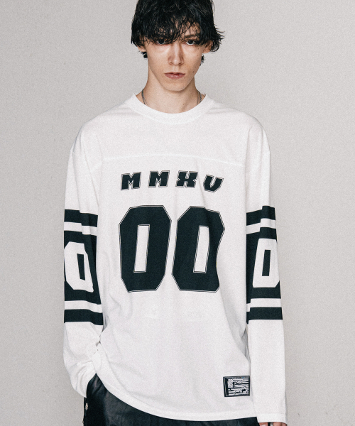 VASTIC(バスティック)の「フットボールジャージロングスリーブ_ホワイト(Tシャツ/カットソー・メンズ・その他・MEDIUM/LARGE)」の1枚目の写真