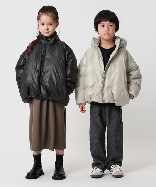 MARW UNITED ARROWS（マルゥ ユナイテッドアローズ）の「＜MARW UNITED ARROWS＞コクーン ダウンジャケット KIDS 撥水（ダウンジャケット/コート・キッズ・モカ/ライム/ブラック・110cm/130cm/120cm）」の19枚目の写真