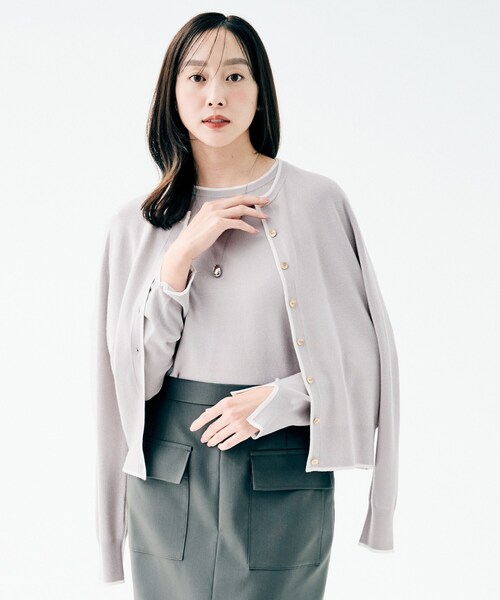 UNTITLED(アンタイトル)の「【アンサンブル可/洗える】ウォームスパン カーディガン(カーディガン/ボレロ・レディース・ブルー系その他/ホワイト系7/ブラック系4/ライトグレー系4/レッド系1・48/00/02/04/44)」の22枚目の写真