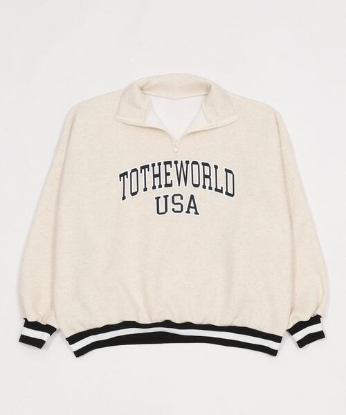 WOND(ウォンド)の「WOND/ラインリブハーフZIPビッグスウェット(スウェット・レディース・ブラック/オートミール・FREE)」の14枚目の写真