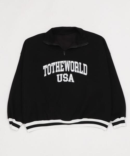 WOND(ウォンド)の「WOND/ラインリブハーフZIPビッグスウェット(スウェット・レディース・ブラック/オートミール・FREE)」の15枚目の写真