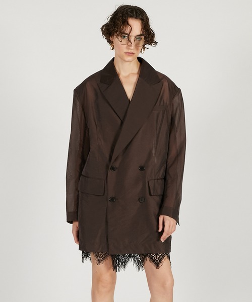 PRANK PROJECT（プランクプロジェクト）の「【2026Spring Pre-Order】シアーオーバージャケット / Sheer Oversized Jacket（テーラードジャケット・レディース・ブラック/アイボリー/ブラウン・FREE）」の3枚目の写真