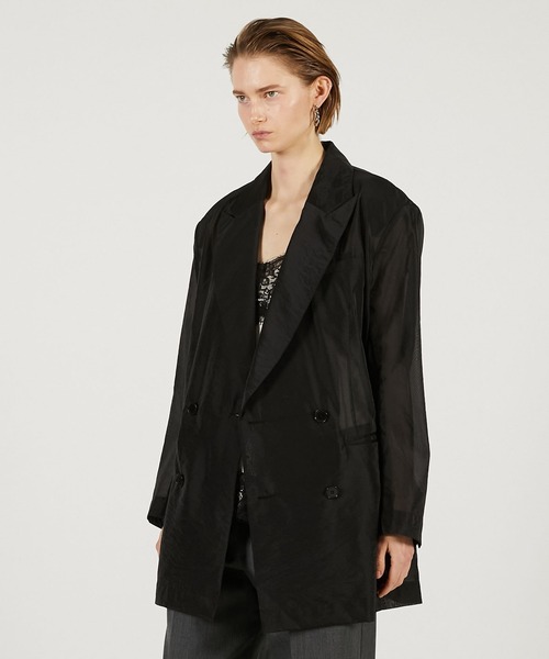 PRANK PROJECT（プランクプロジェクト）の「【2026Spring Pre-Order】シアーオーバージャケット / Sheer Oversized Jacket（テーラードジャケット・レディース・ブラック/アイボリー/ブラウン・FREE）」の9枚目の写真