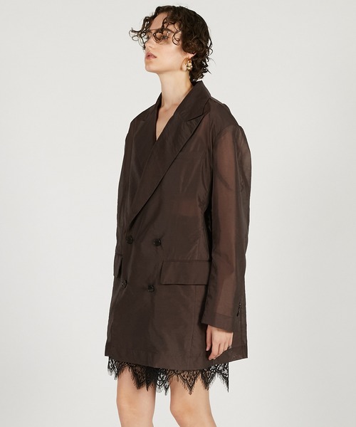 PRANK PROJECT（プランクプロジェクト）の「【2026Spring Pre-Order】シアーオーバージャケット / Sheer Oversized Jacket（テーラードジャケット・レディース・ブラック/アイボリー/ブラウン・FREE）」の13枚目の写真