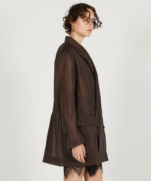 PRANK PROJECT（プランクプロジェクト）の「【2026Spring Pre-Order】シアーオーバージャケット / Sheer Oversized Jacket（テーラードジャケット・レディース・ブラック/アイボリー/ブラウン・FREE）」の15枚目の写真