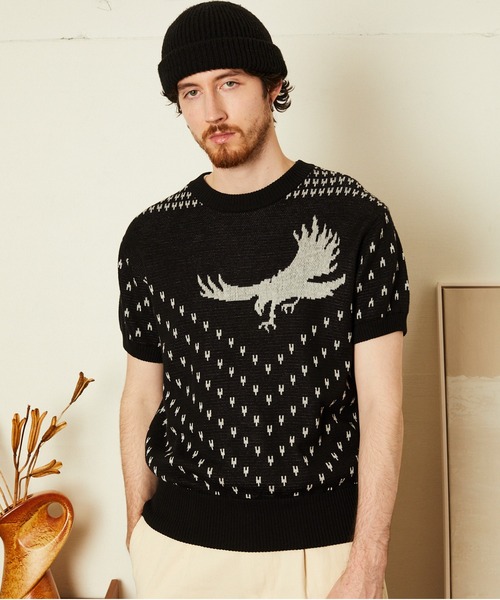 schott(ショット)の「Schott/ショット/50s KNIT/フィフティーズ ニット(ニット/セーター・メンズ・ブラック/バーガンディー・L/XL/M)」の2枚目の写真