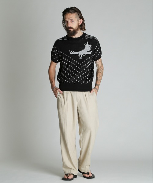 schott(ショット)の「Schott/ショット/50s KNIT/フィフティーズ ニット(ニット/セーター・メンズ・ブラック/バーガンディー・L/XL/M)」の5枚目の写真