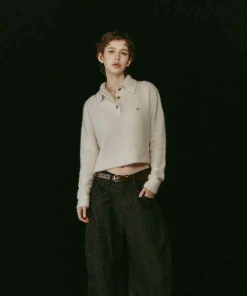 CONZ(コンズ)の「fox over polo-neck knit(ニット/セーター・レディース・ブラック/ベージュ/グレー・FREE)」の4枚目の写真