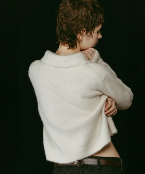 CONZ(コンズ)の「fox over polo-neck knit(ニット/セーター・レディース・ブラック/ベージュ/グレー・FREE)」の7枚目の写真