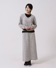 SAYUU（サユ）の「ウールラウンジマキシスカートメランジェグレー（スカート）」