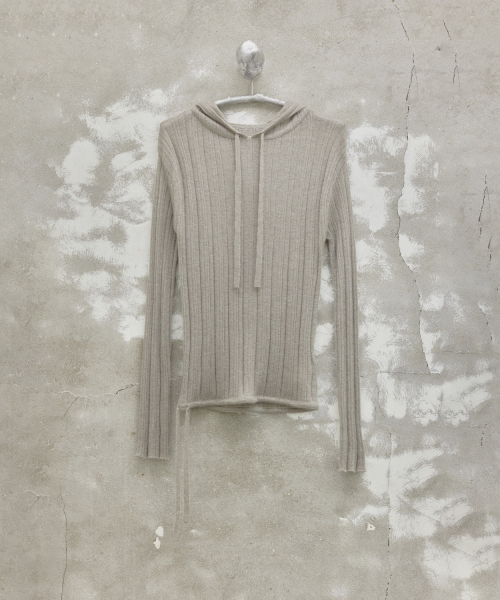 YOUTH(ユース)の「Hooded Knit Top - Light Grey(パーカー・レディース・その他・SMALL/MEDIUM)」の1枚目の写真