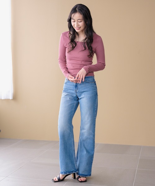 Levi's(リーバイス)の「Levi's/リーバイス エッセンシャル スクエアネック ロングスリーブ Tシャツ(Tシャツ/カットソー・レディース・パープル・M/S/XS)」の9枚目の写真