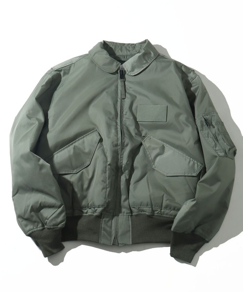 HOUSTON(ヒューストン)の「【HOUSTON/ヒューストン】FLIGHT JACKET/フライトジャケット(ブルゾン・メンズ・ブラック/セージグリーン/ネイビー・M/L/S/XL)」の2枚目の写真