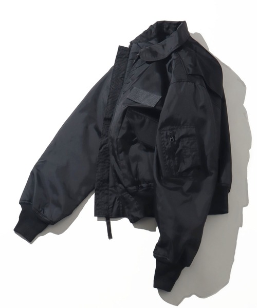 HOUSTON(ヒューストン)の「【HOUSTON/ヒューストン】FLIGHT JACKET/フライトジャケット(ブルゾン・メンズ・ブラック/セージグリーン/ネイビー・M/L/S/XL)」の6枚目の写真