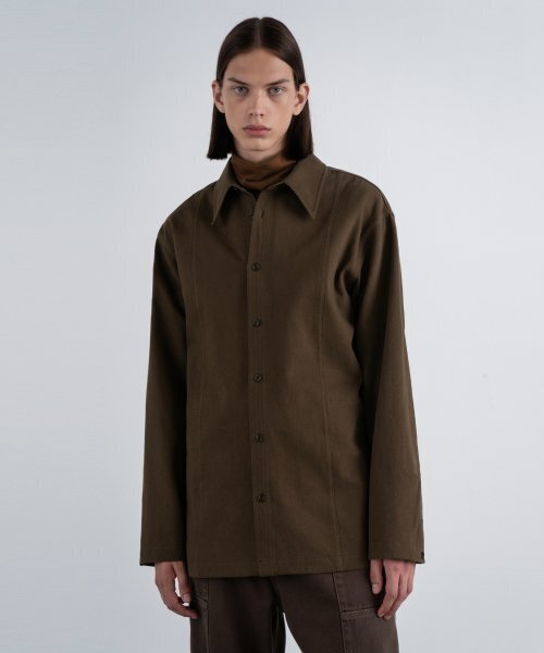 INSILENCE(インサイロンス)の「ビッグツイルパネルシャツMUDBROWN(シャツ/ブラウス・メンズ・その他・M)」の1枚目の写真