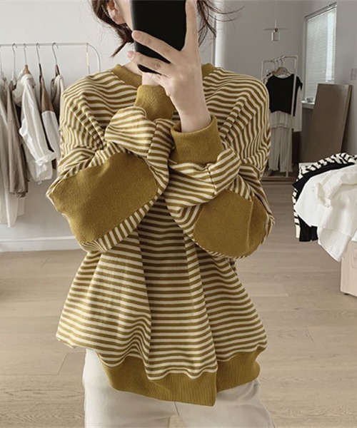 Flugge（フラッジー）の「ゆるボーダースウェット（スウェット・レディース・ネイビー・LARGE/MEDIUM）」の6枚目の写真