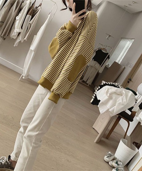 Flugge（フラッジー）の「ゆるボーダースウェット（スウェット・レディース・ネイビー・LARGE/MEDIUM）」の8枚目の写真