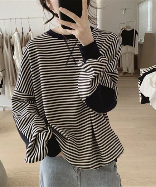 Flugge（フラッジー）の「ゆるボーダースウェット（スウェット・レディース・ネイビー・LARGE/MEDIUM）」の11枚目の写真