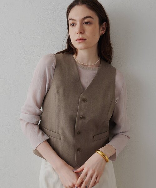 Drawing Numbers(ドローイング ナンバーズ)の「【Drawing Numbers】《セットアップ対応可》オーガニックウールプレーンベスト(ベスト・レディース・ベージュ/グレー・40/38)」の2枚目の写真